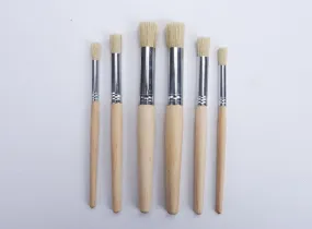 6 Pcs Paint Brush, Thick Watercolor Brush, Artistic Brush, Painting Art Supplies, Oil Paint Brushes, Flat Painting Brushes, Wooden Artist