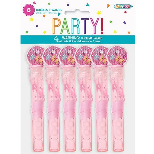 6pk Mini Bubble Wands - Pink