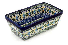 8" Loaf Pan 8" - Blue Fan Flowers