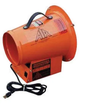 Air Systems International 8" 1395 cfm 1/6 hp 12 VDC 13 A Lightweight Axial Fan With 10' Power Cord, Battery Clips And In-Line 20 A Fuse Holder