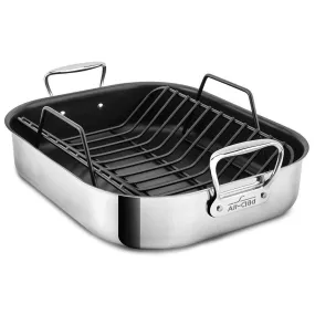 All-Clad Large Nonstick Roasting Pan with Rack, 16″ x 13″