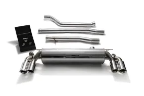 ARMYTRIX Stainless Steel Valvetronic Catback Exhaust System Quad Chrome Silver Tips BMW 540i G30 | G31 2017-2021