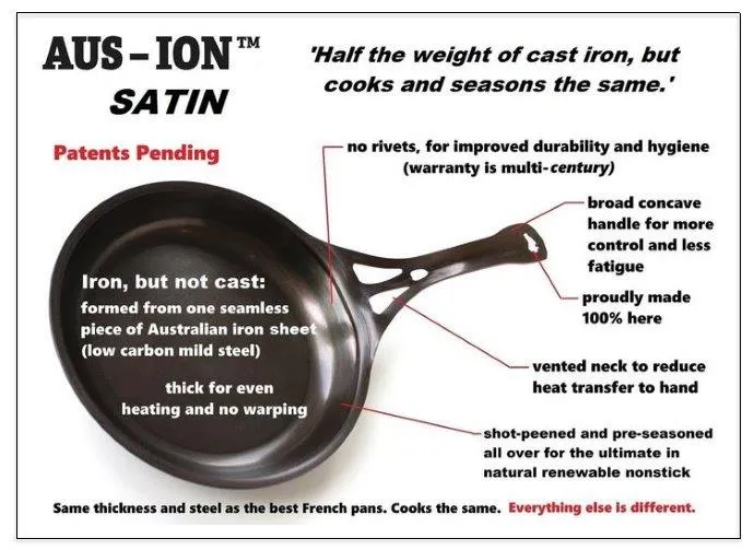 Aus-ion Satin by Solidteknics 26cm Flaming Skillet