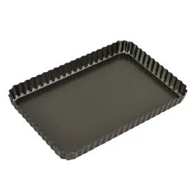 Bakemaster Loose Base Fluted Rectangular Quiche Pan 31cm