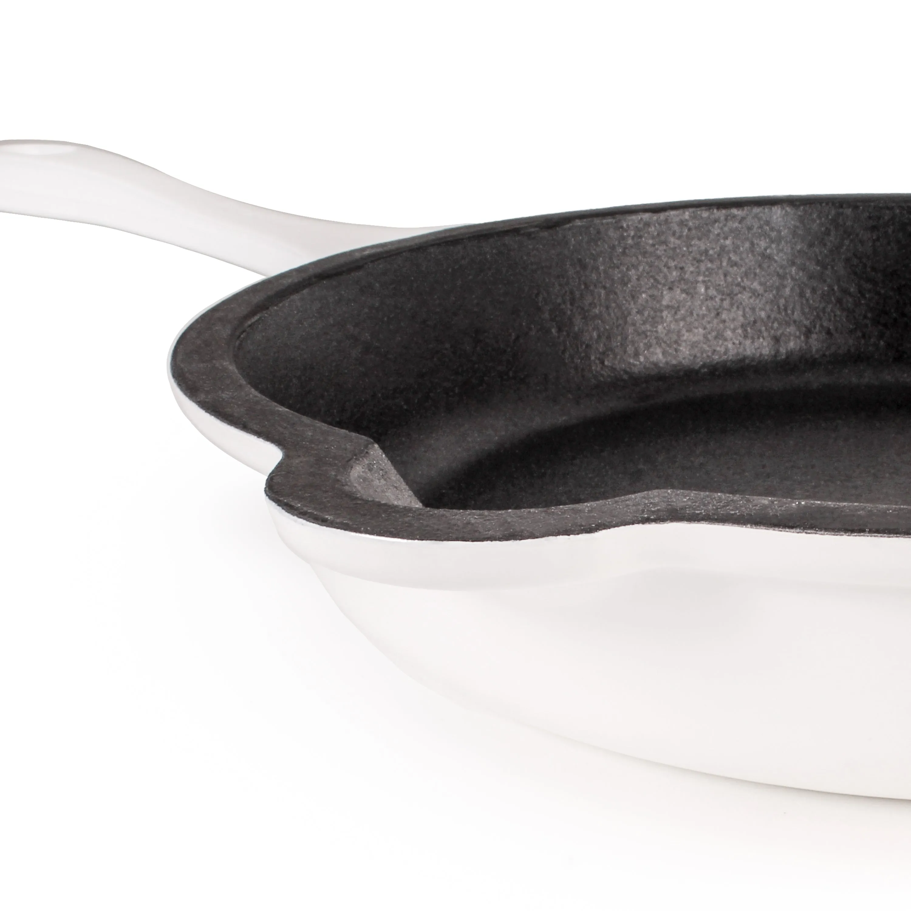 BergHOFF Neo 4pc Cast Iron Cookware Set, Grill Pan, Fry Pan & Oval Dutch Oven, White