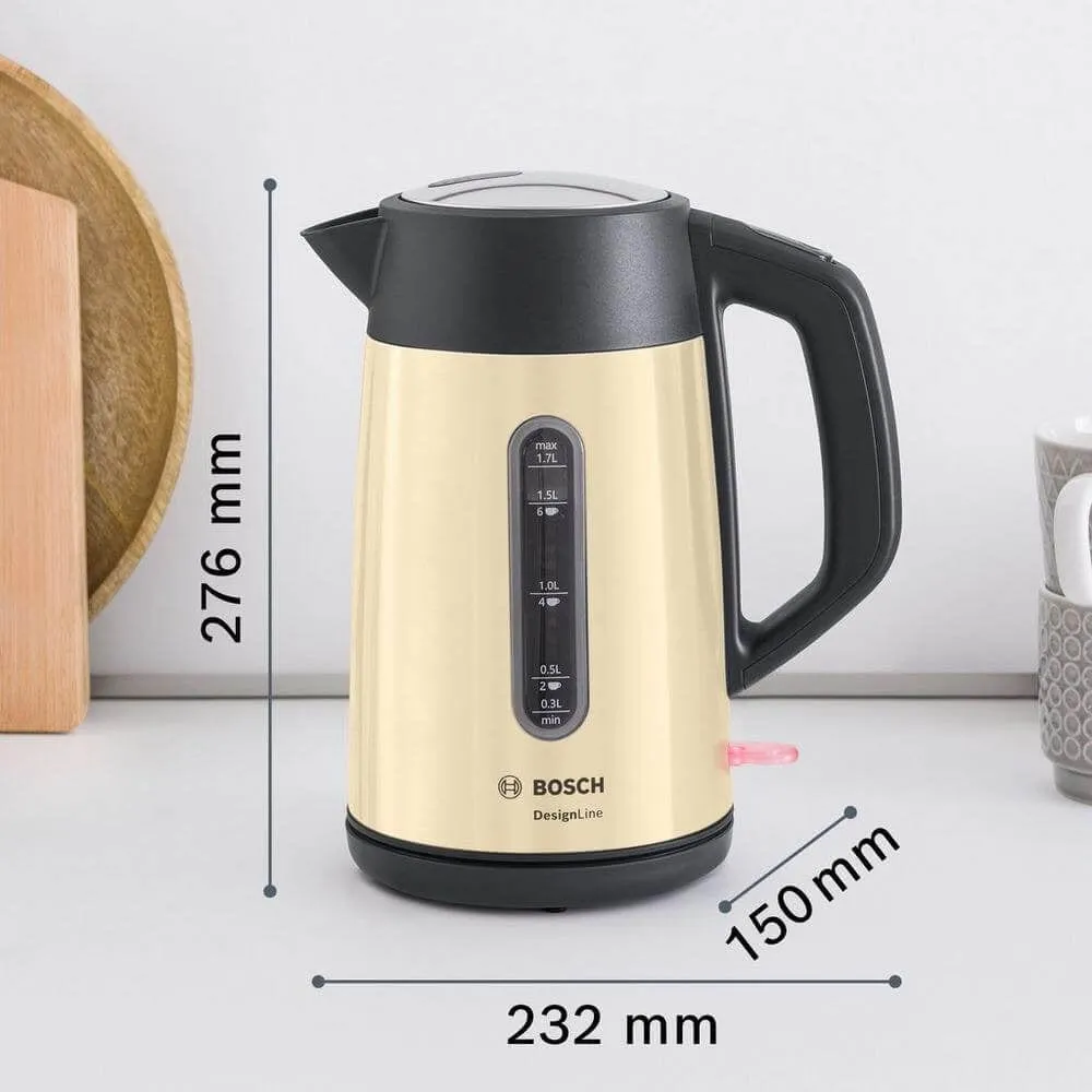 Bosch TWK4P437GB 1.7 Litre Traditional Kettle, Cream