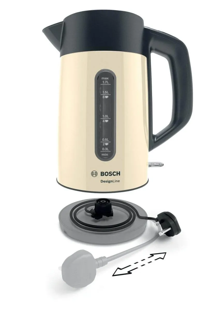 Bosch TWK4P437GB 1.7 Litre Traditional Kettle, Cream