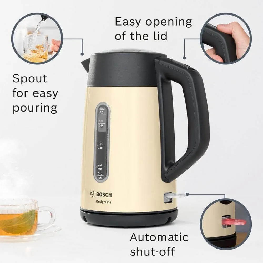 Bosch TWK4P437GB 1.7 Litre Traditional Kettle, Cream