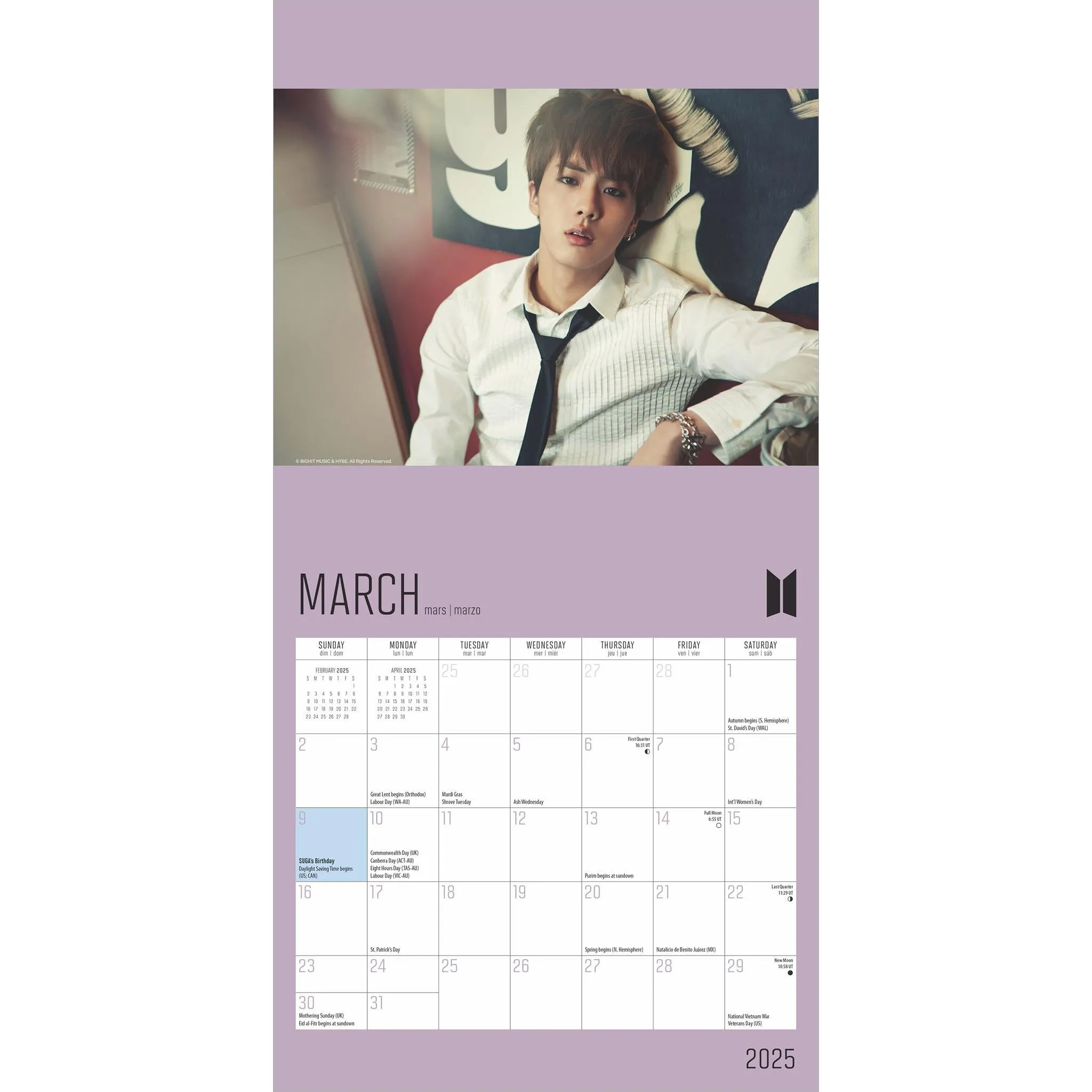 BTS Mini 2025 Calendar