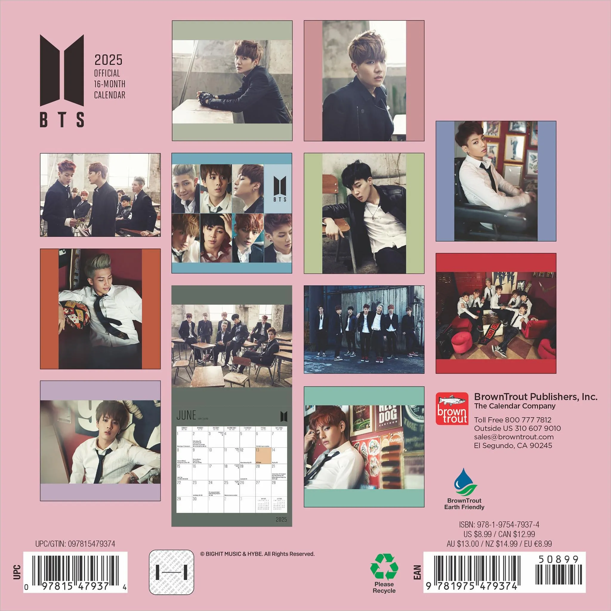 BTS Mini 2025 Calendar