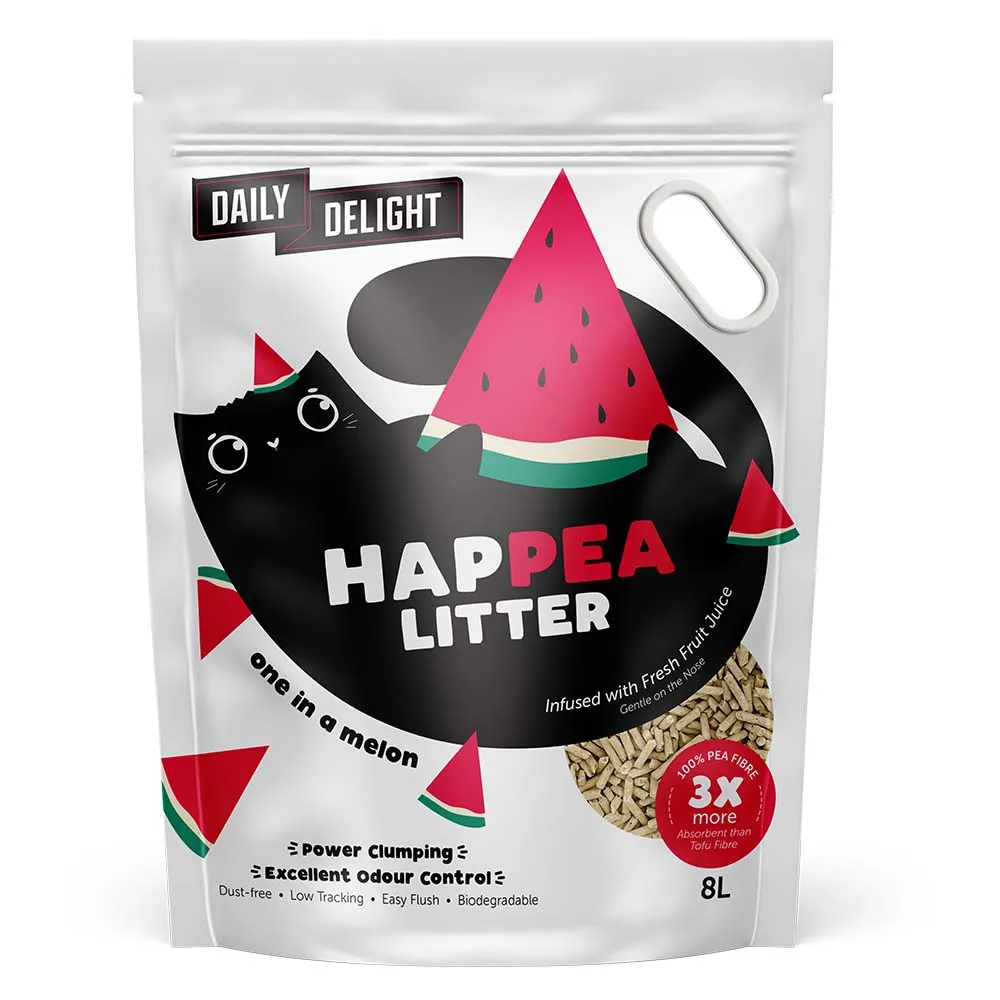 BUNDLE DEAL: Daily Delight Happea One In A Melon (Watermelon) Clumping Cat Litter 8L