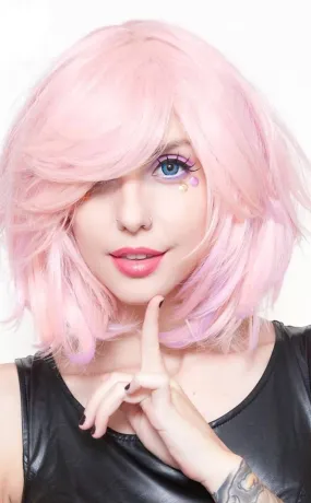 Champagne Pink Bobbed Wig