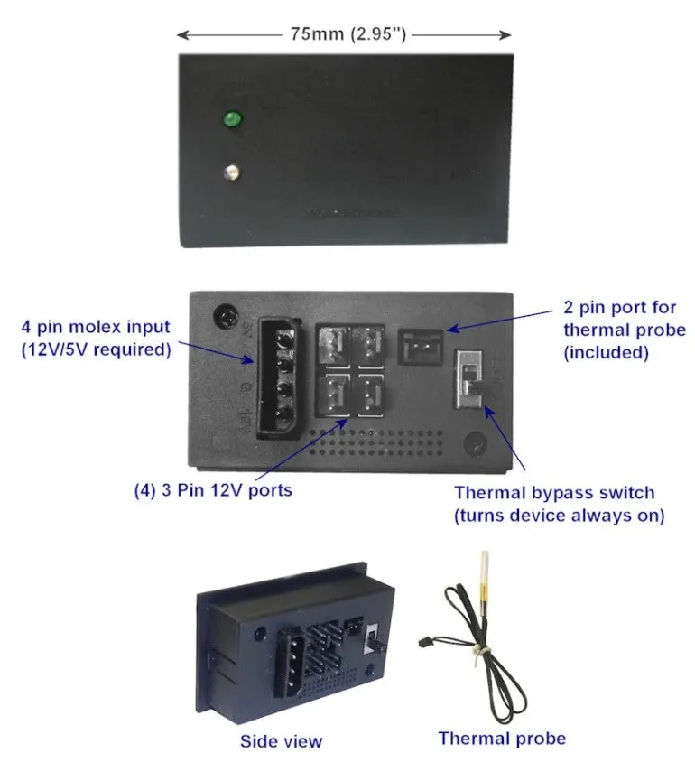 Coolerguys Single 120mm Fan Cooling Kit with Thermal Controller GT series