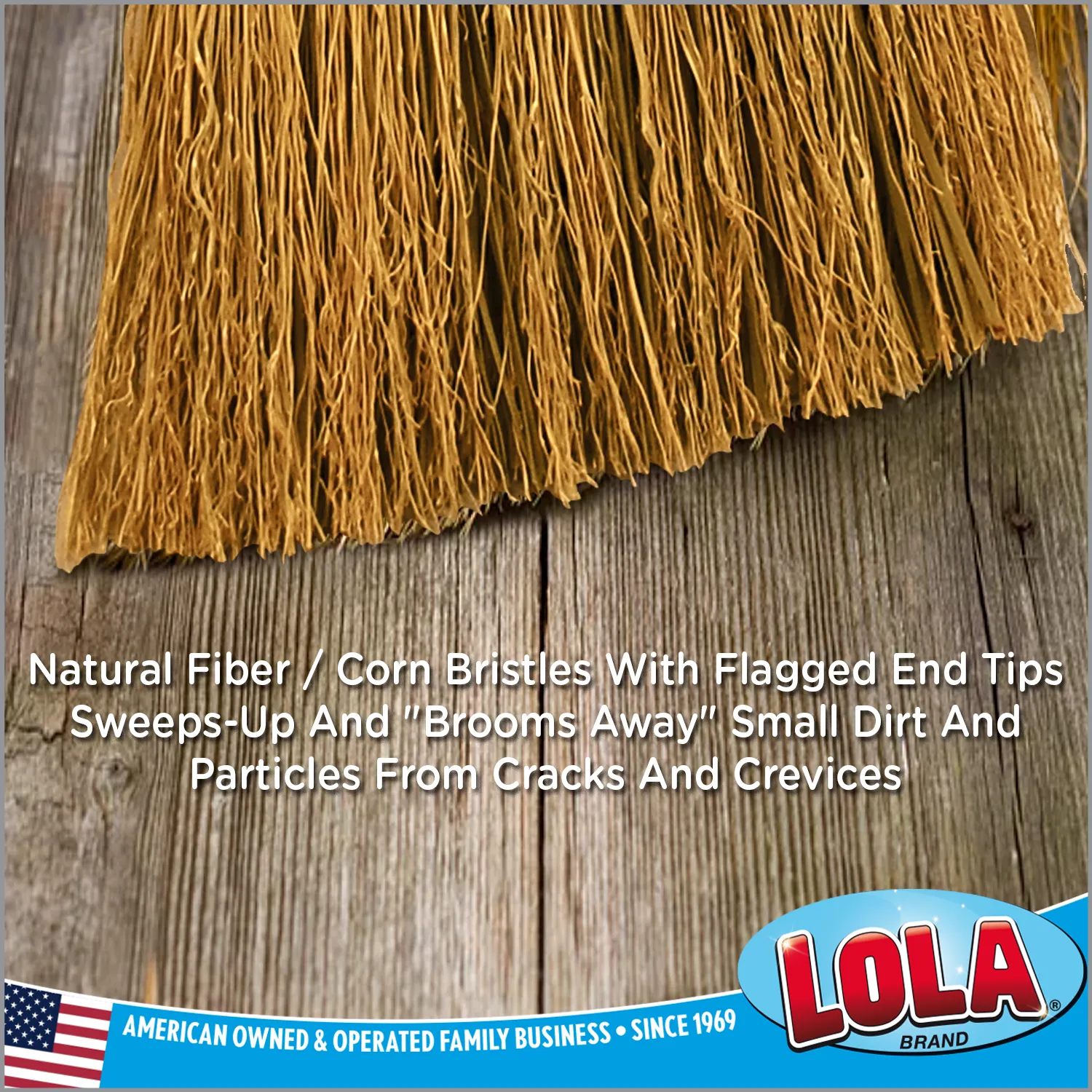 Corn Broom - 3 Sew, Large Head Sweeps a Wide Area Easily