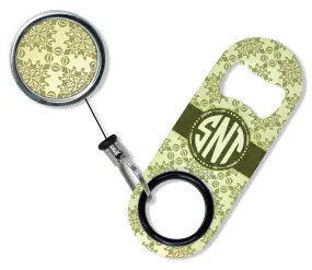 CUSTOMIZABLE Mini Bottle Opener with Retractable Reel - Vintage Design 3