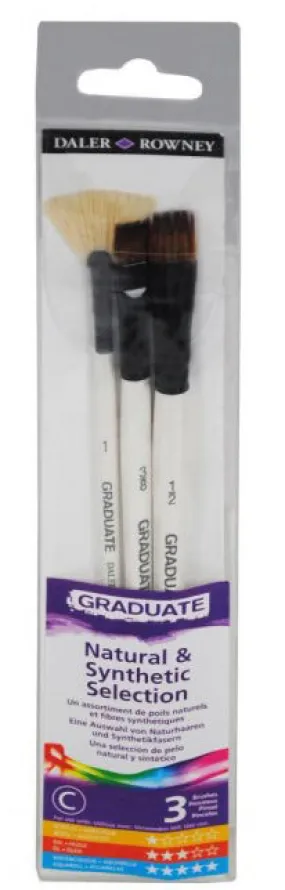 Daler Rowney Graduate Brushes Short Handle Synth/Bristle Brush Set