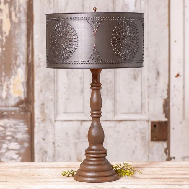 Davenport Lamp in Rustic Brown with Shade