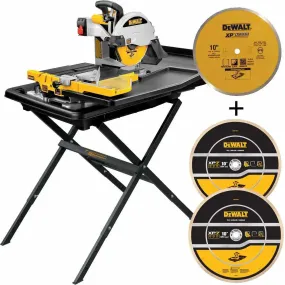 Dewalt D24000S Wet Tile Saw, 2 Blades & Stand