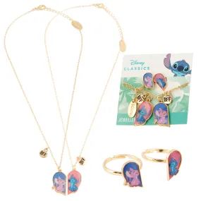 Disney Stitch Friendship Jewellery Set - Earrings, Bracelet & Necklace - Stitch & Angel