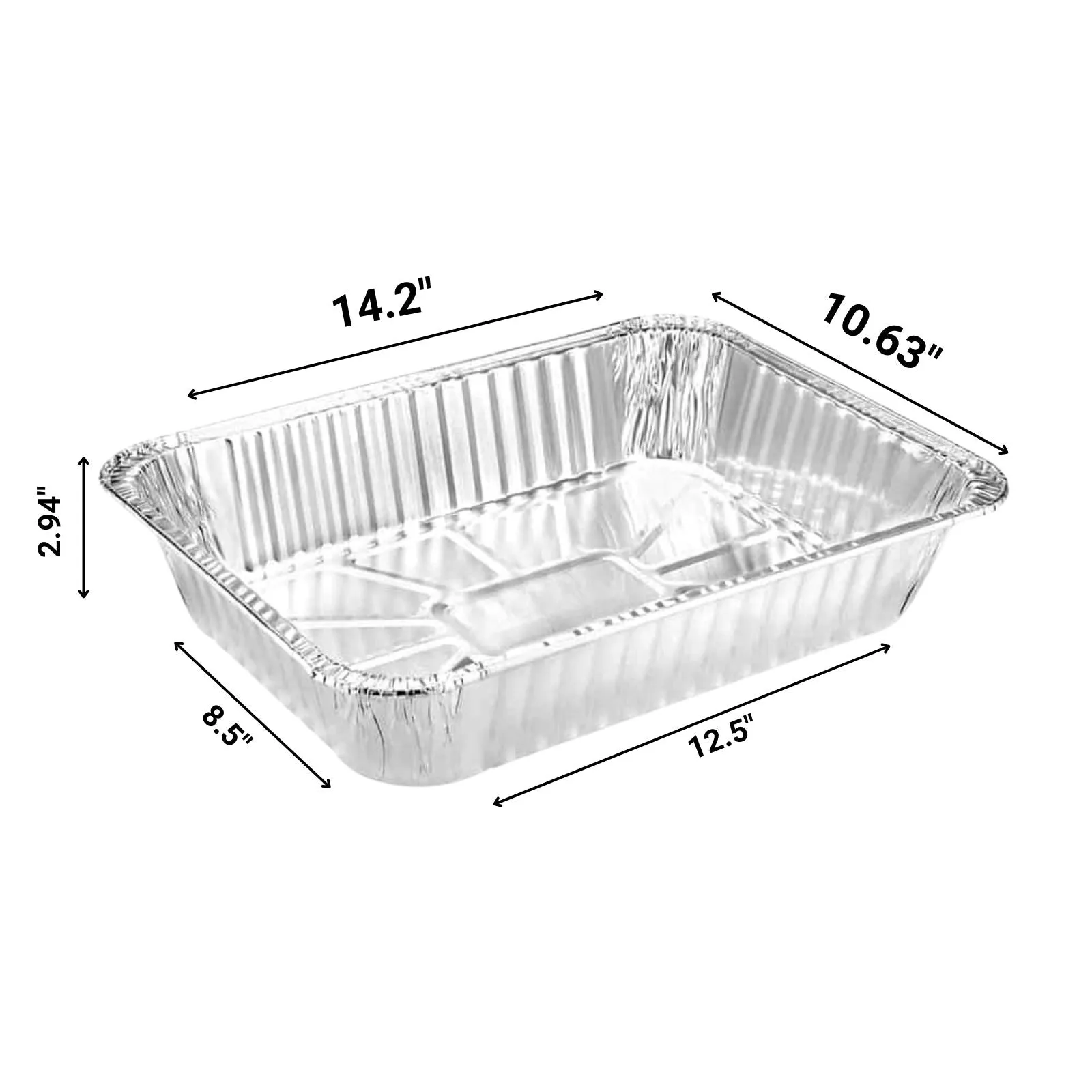 Disposable Aluminum Giant Lasagna Baking Pan 14.2 X 10.63 X 2.94 Inches