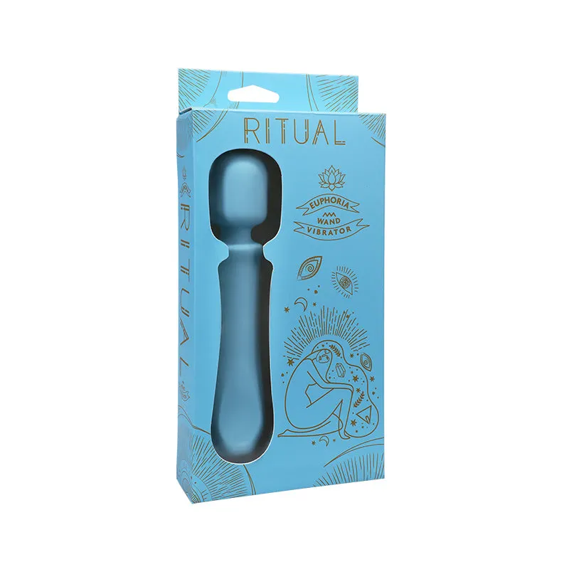 Doc Johnson RITUAL Euphoria Rechargeable Silicone Wand Vibrator Blue