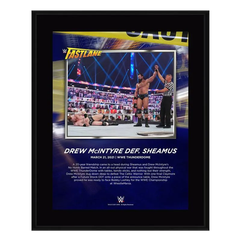 Drew McIntyre Fastlane 2021 10 x 13 Commemorative Plaque