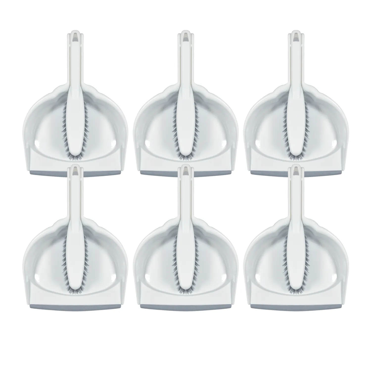 Dust Pan & Brush Set - Clip On - 6 count