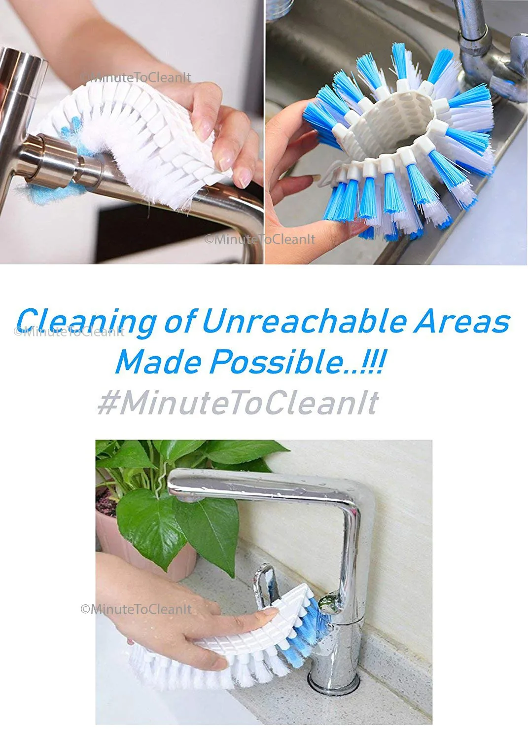 Flexible Cleaning Brush for Home, Kitchen and Bathroom (Multicolour)