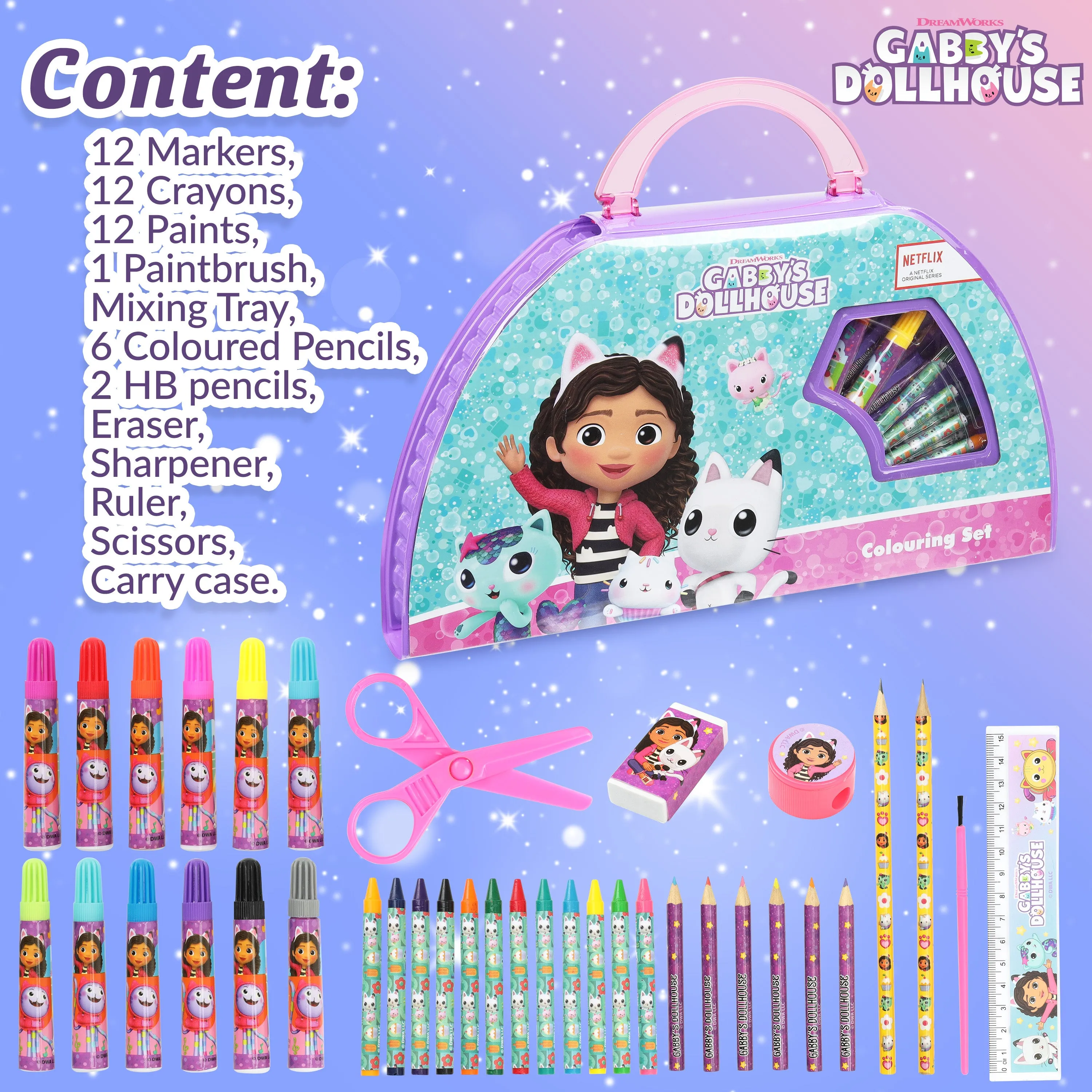 Gabby's Dollhouse Art Set Kids Colouring Set Drawing Painting Sets for Children