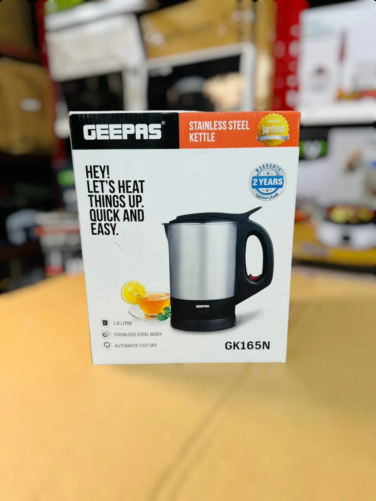 GEEPAS Stainless Steel Electric Kettle GK165N