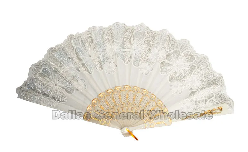 Glitter Floral Butterfly Oriental Hand Fans Wholesale