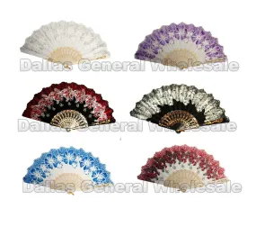 Glitter Floral Butterfly Oriental Hand Fans Wholesale