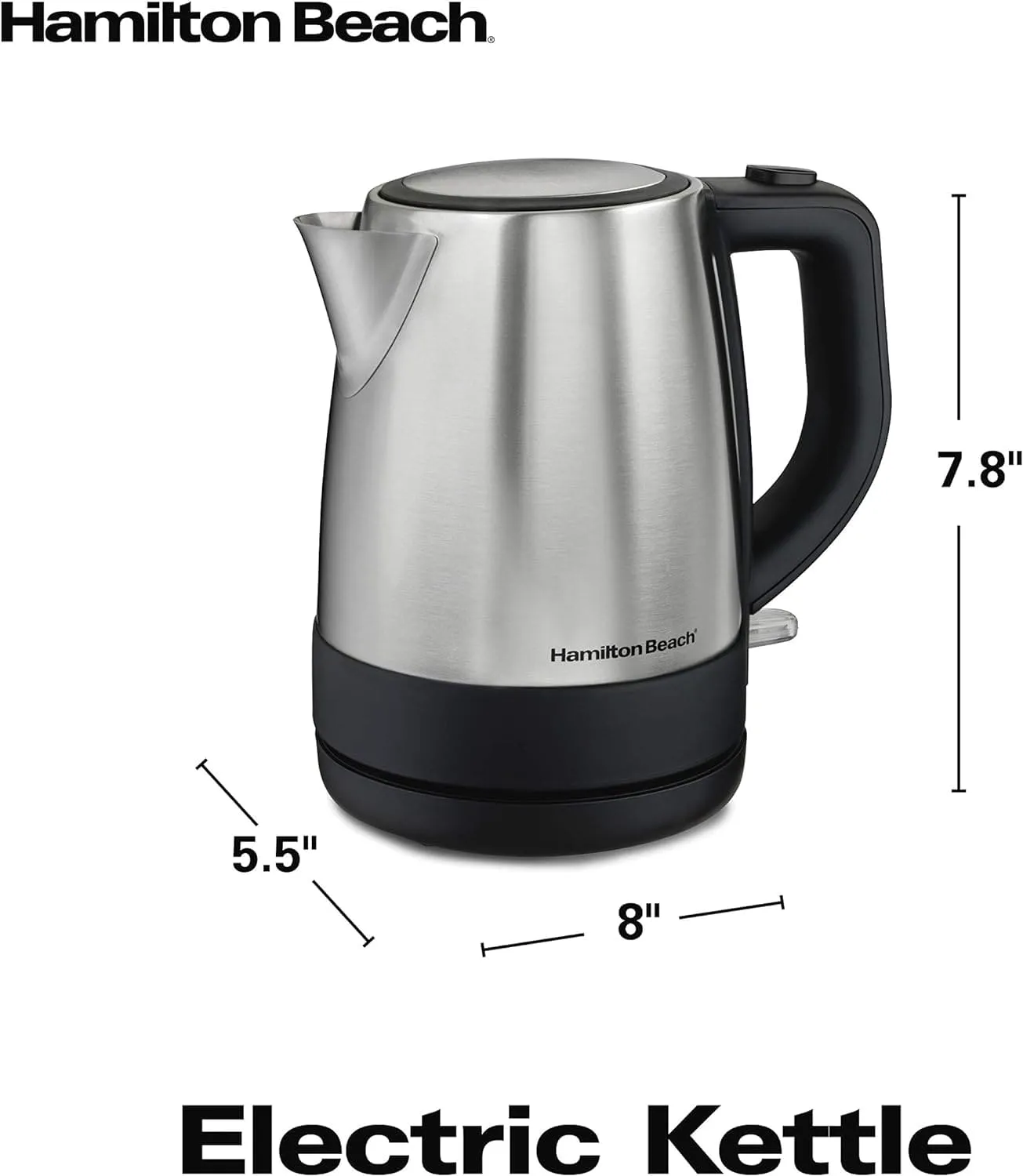 HAMILTON BEACH 40998 1.0L ELECTIC KETTLE STAINLESS STEEL - HMTNBK18