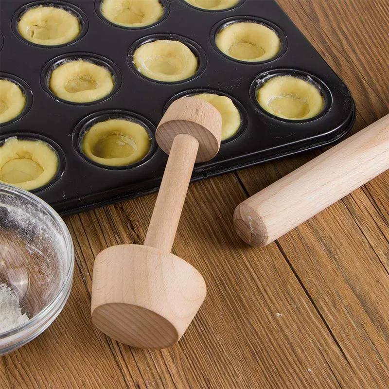 Handy Wooden Double Headed Tart Tamper