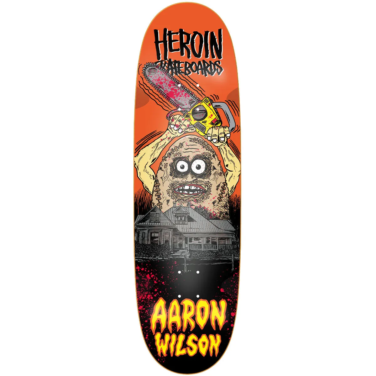 Heroin - Aaron Wilson Teggxas Chain Egg 9.125 Skateboard Deck