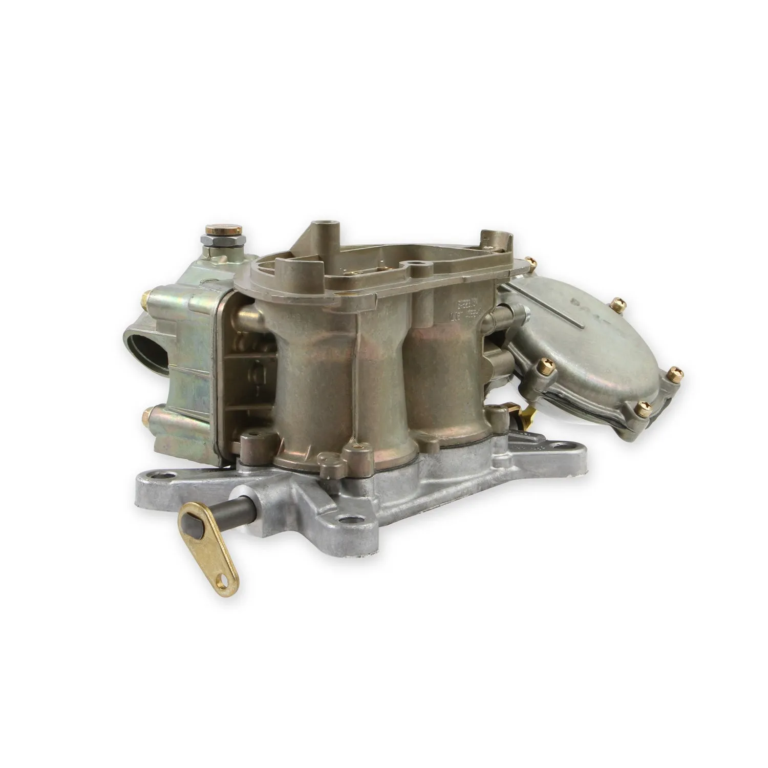 Holley OEM Muscle Car 500 CFM 2-Barrel Carburetor - Holley Flange - No Choke - Single Inlet - Gold Chromate - Six Pack Outboard Carbs