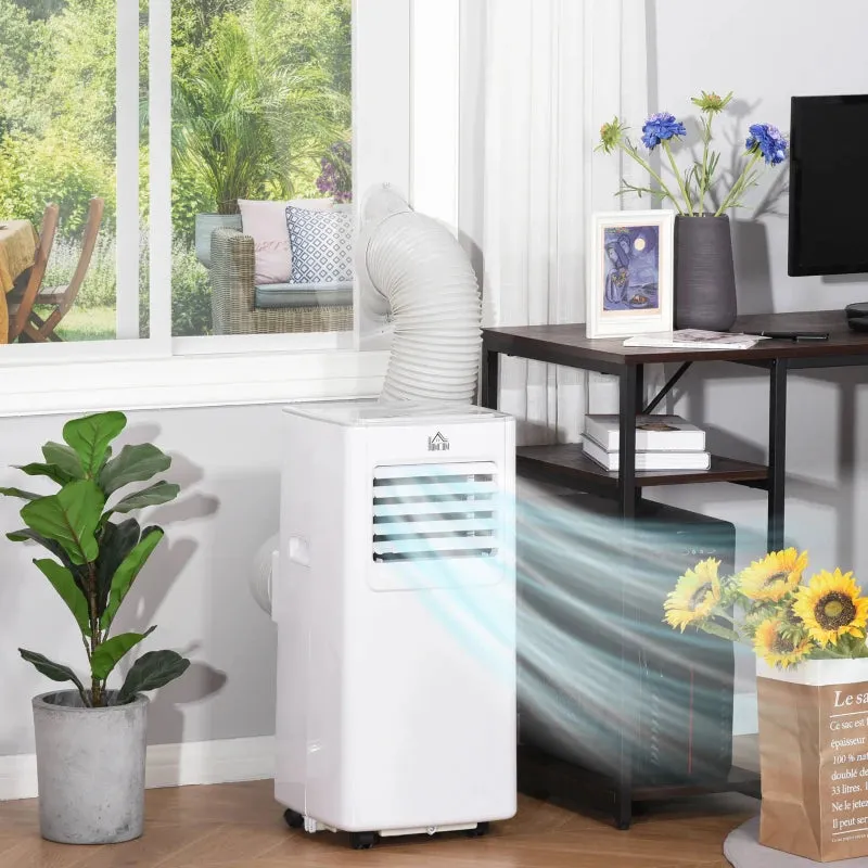 HOMCOM 4-In-1 Compact Mobile Air Conditioner Unit with LED Screen- White