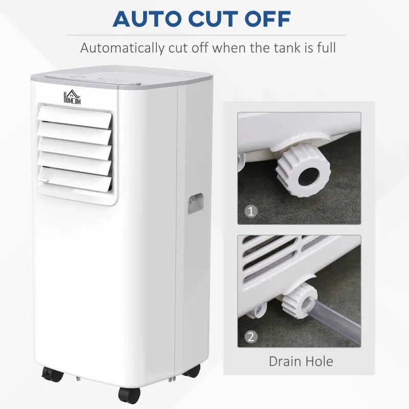 HOMCOM 4-In-1 Compact Mobile Air Conditioner Unit with LED Screen- White