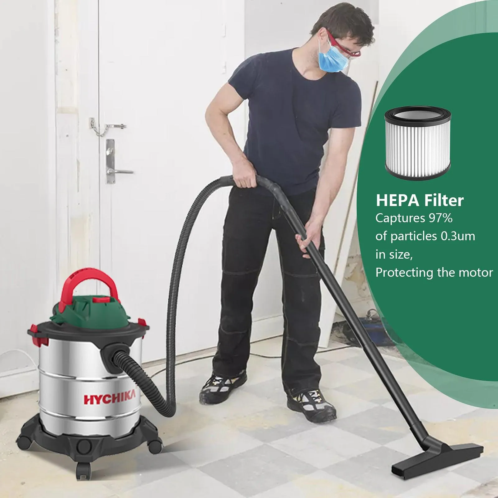 HYCHIKA 1200W 20L Wet and Dry Vacuum Cleaner