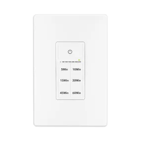 In-Wall Countdown Timer Switch with Push Button 5-10-15-30-45-60mins Neutral Wire Required Bn-link