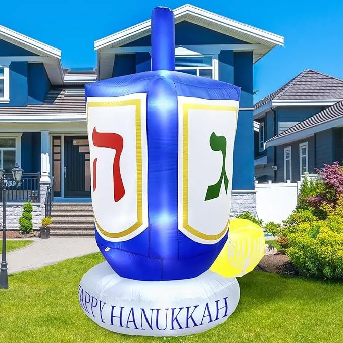 Jumbo 6FT Hanukkah Decoration Dreidel Inflatable with Gold Coins