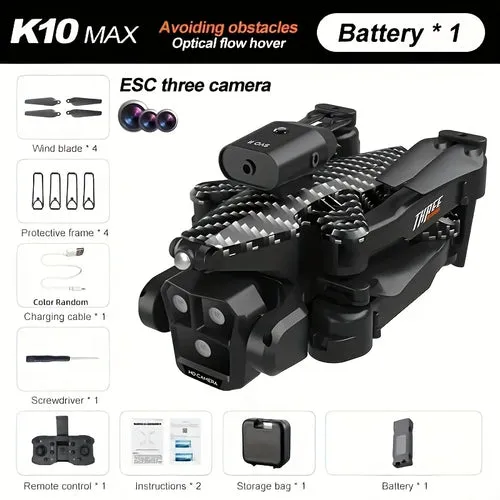 K10 Max HD Drone with Triple Cameras & Advanced Flight Features