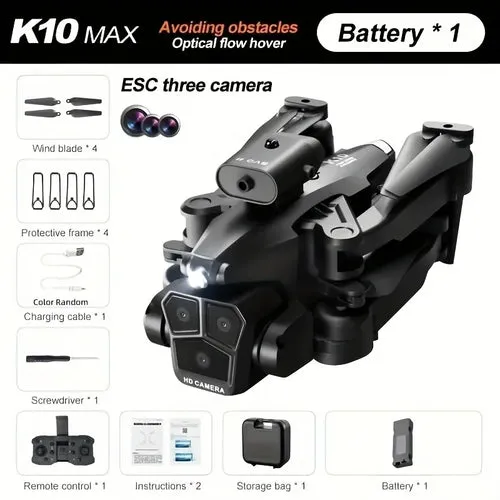 K10 Max HD Drone with Triple Cameras & Advanced Flight Features