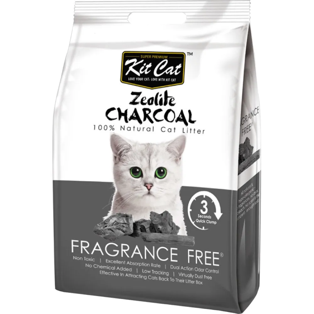 Kit Cat Zeolite Charcoal Fragrance Free Cat Litter 4kg