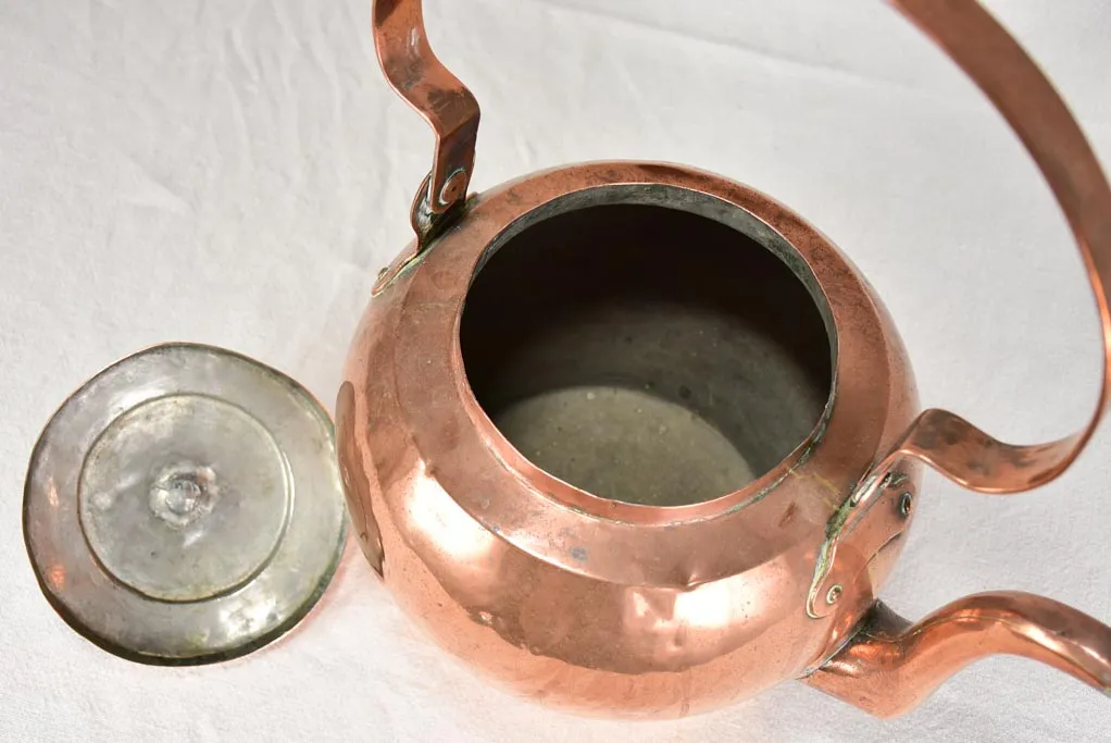 Large 18th century French copper kettle