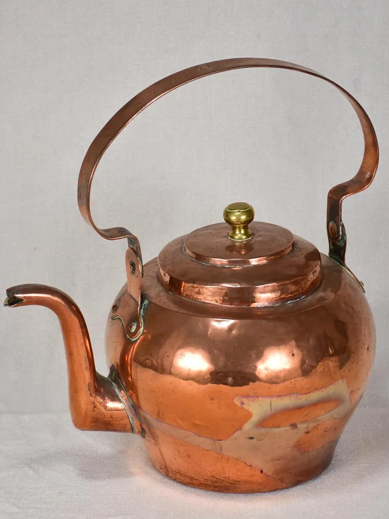 Large 18th century French copper kettle