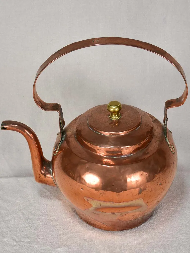 Large 18th century French copper kettle