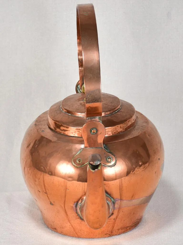 Large 18th century French copper kettle