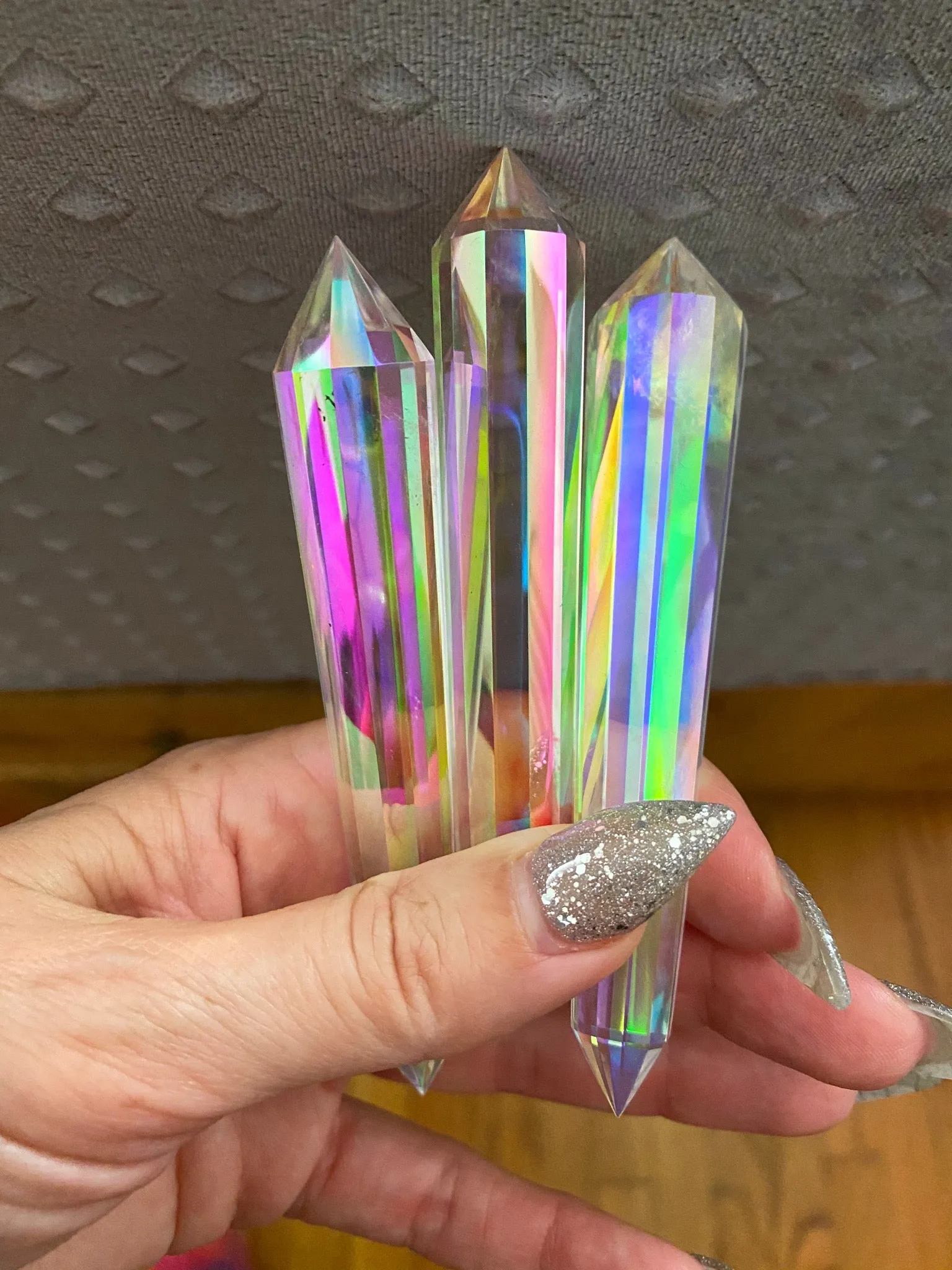 Magickal 12 Sided Vogel Angel Aura Quartz Wand