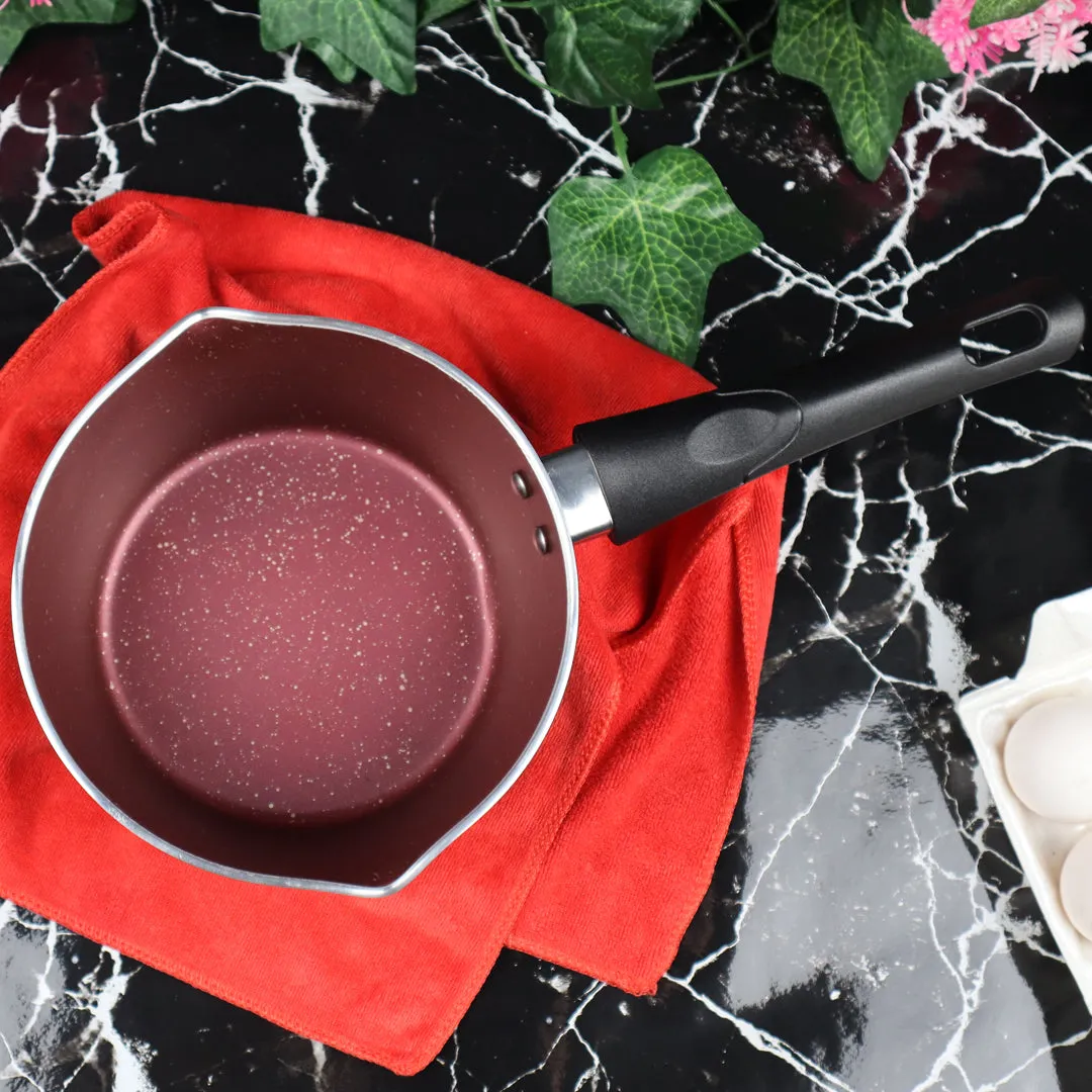 Marble Coated Milk Pan - Maroon